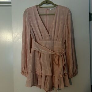 Saints + Secrets Baby Doll Pink Long Sleeve Romper